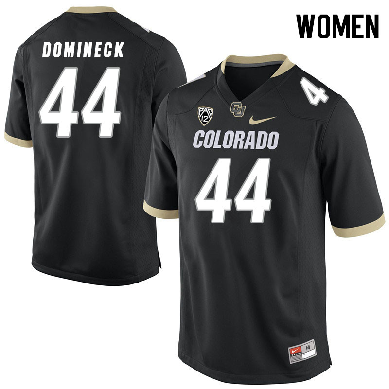 Women #44 Jordan Domineck Colorado Buffaloes College Football Jerseys Stitched Sale-Black